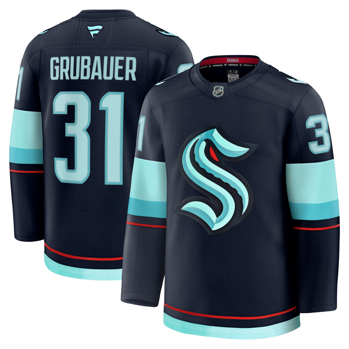 Philipp Grubauer Seattle Kraken Fanatics Premium Home Jersey