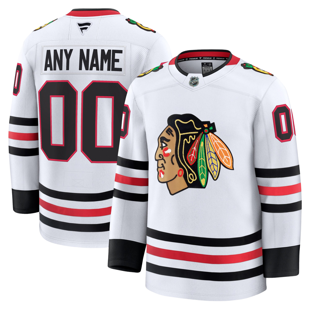 Customizable Chicago Blackhawks 2024 Fanatics Premium Official NHL AWAY Jersey