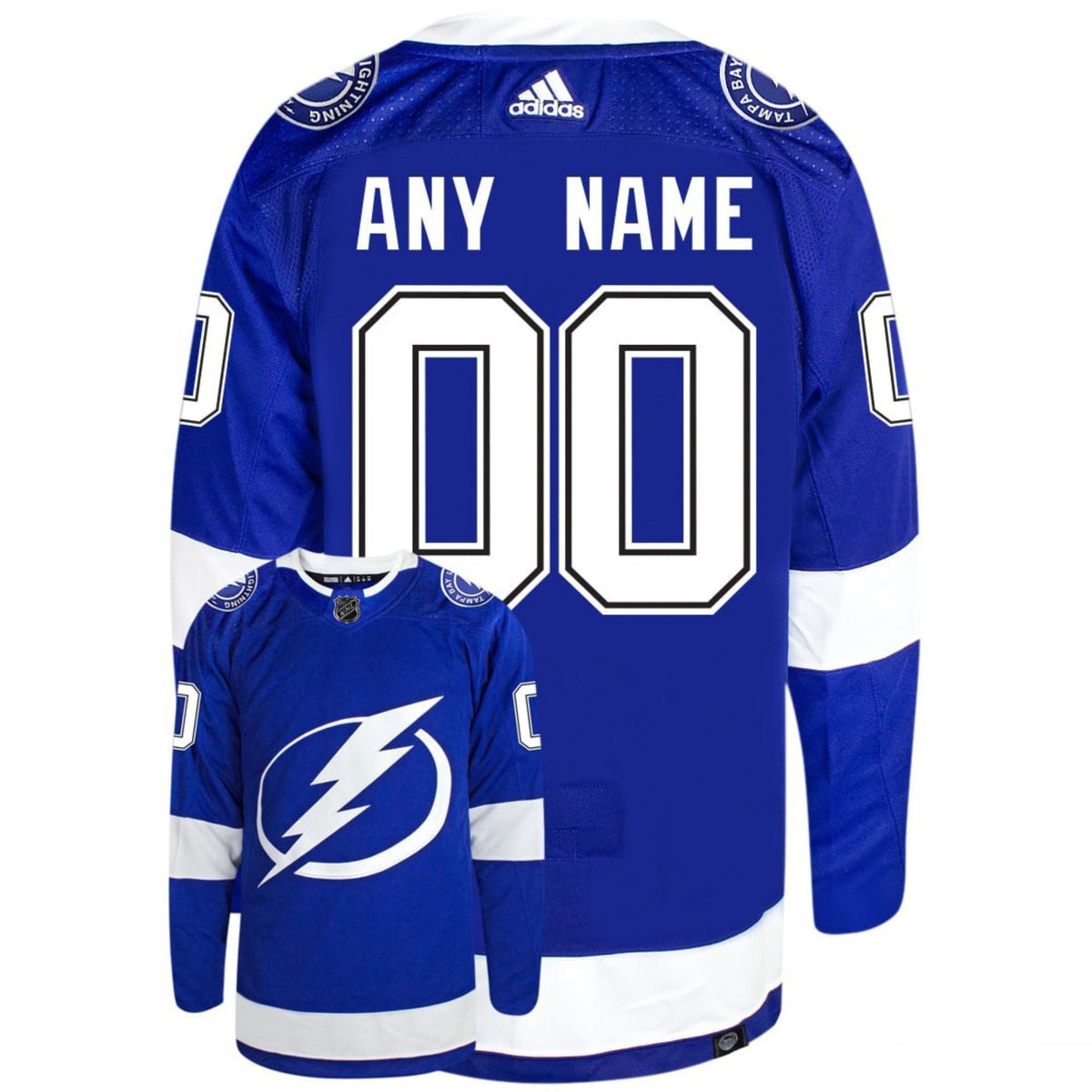 Customizable Tampa Bay Lightning Adidas Primegreen Authentic NHL Hockey Jersey