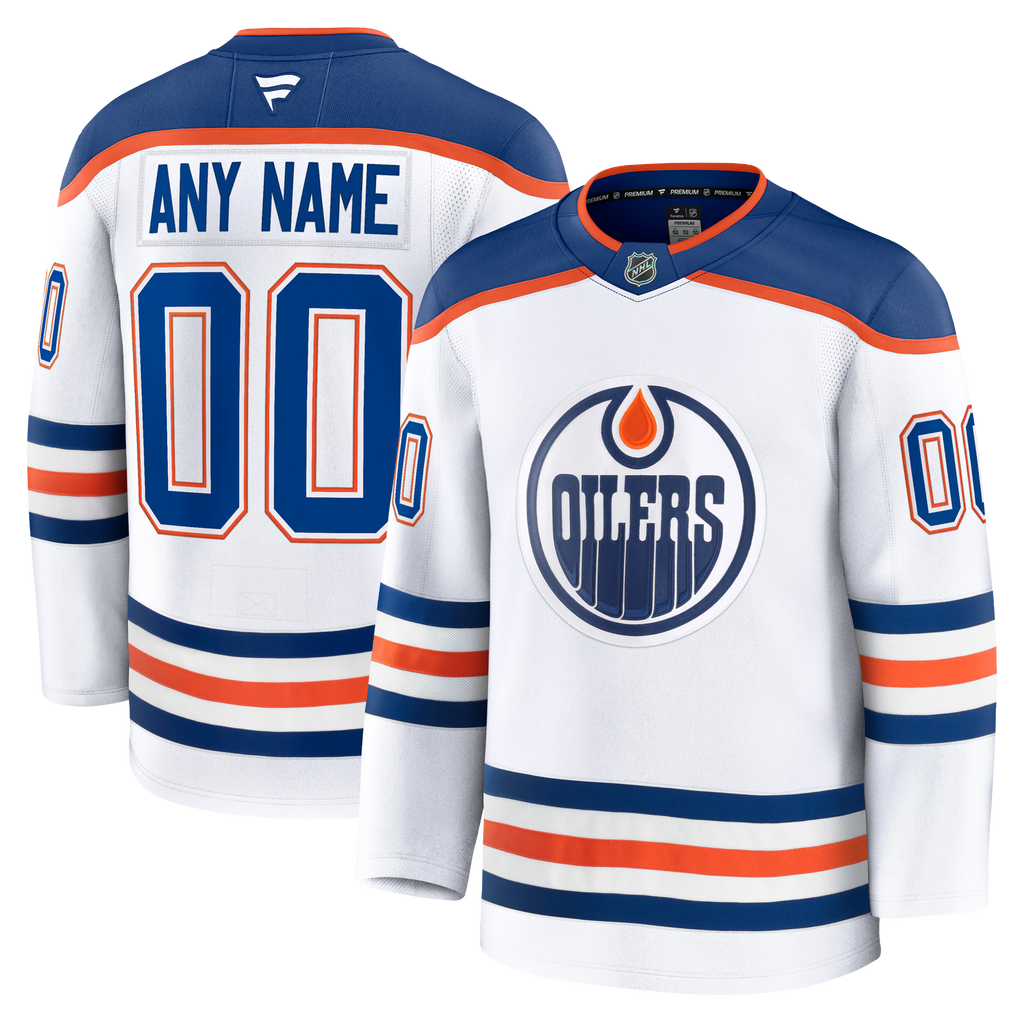 Customizable Edmonton Oilers 2024 Fanatics Premium Official NHL AWAY Jersey