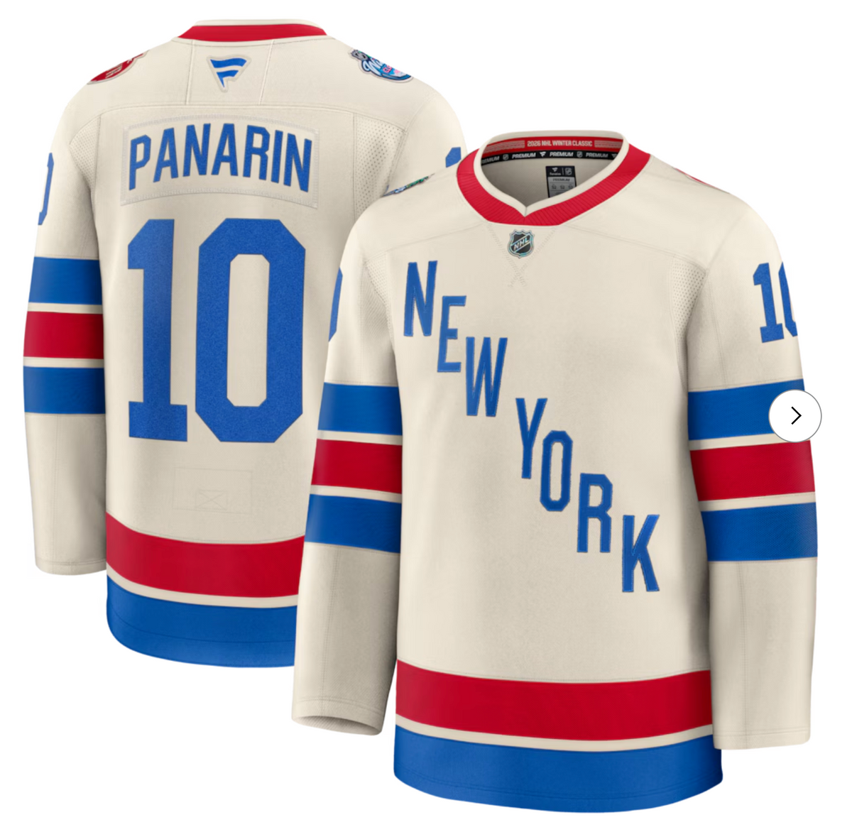 Artemi Panarin New York Rangers 2026 NHL Winter Classic Premium Jersey - Beige