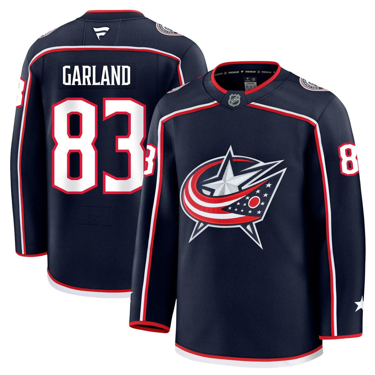 Conor Garland Columbus Blue Jackets Fanatics Premium Home Jersey