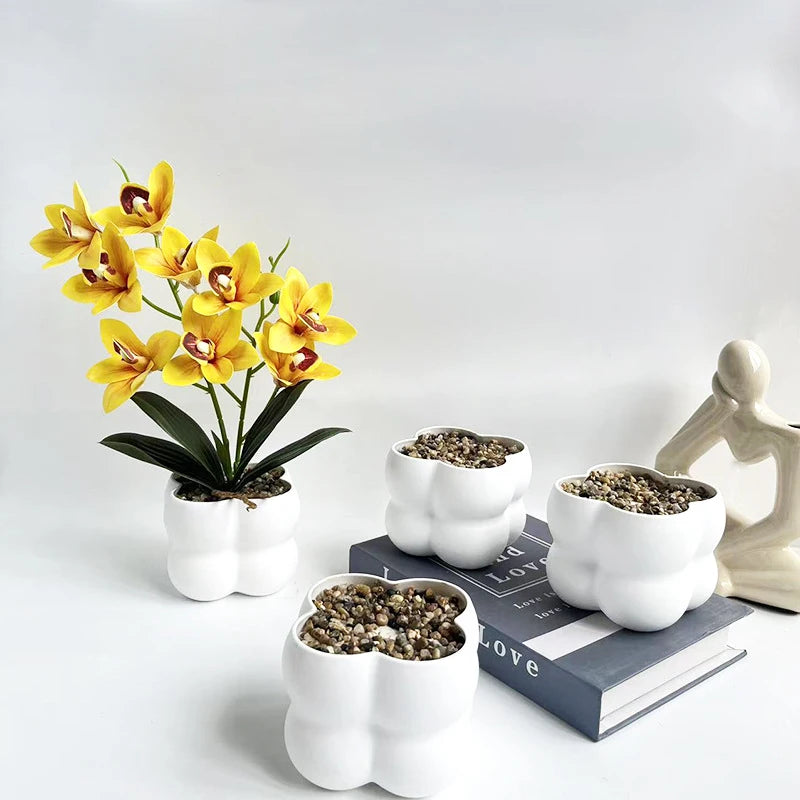 Nordic green plantsinsSquare pot for office and room, desktop plant decoration, simple and creative, popular online floral plant