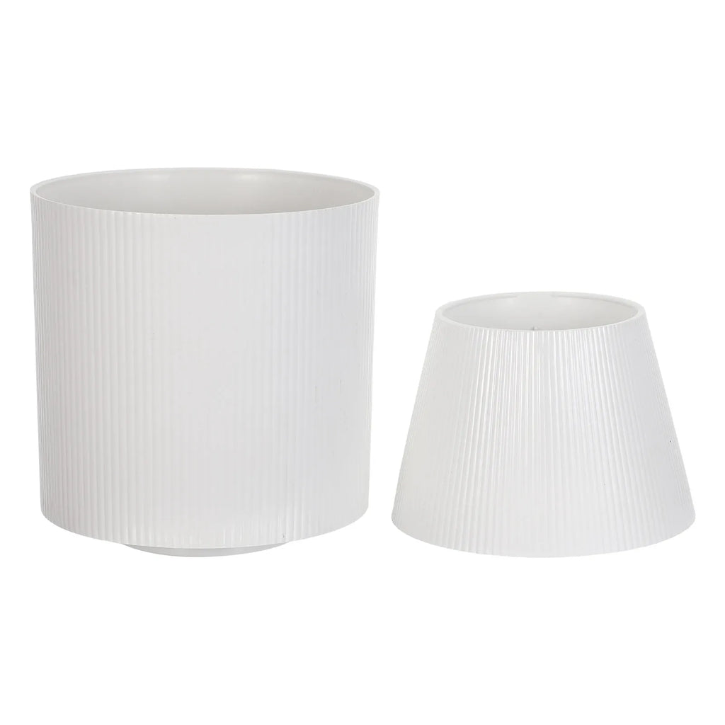 Resin Plant Pot Modern Stripe Texture Trophy Planter Plants Gardening Container for Succulents Flowers for Indoor Outdoor Garden