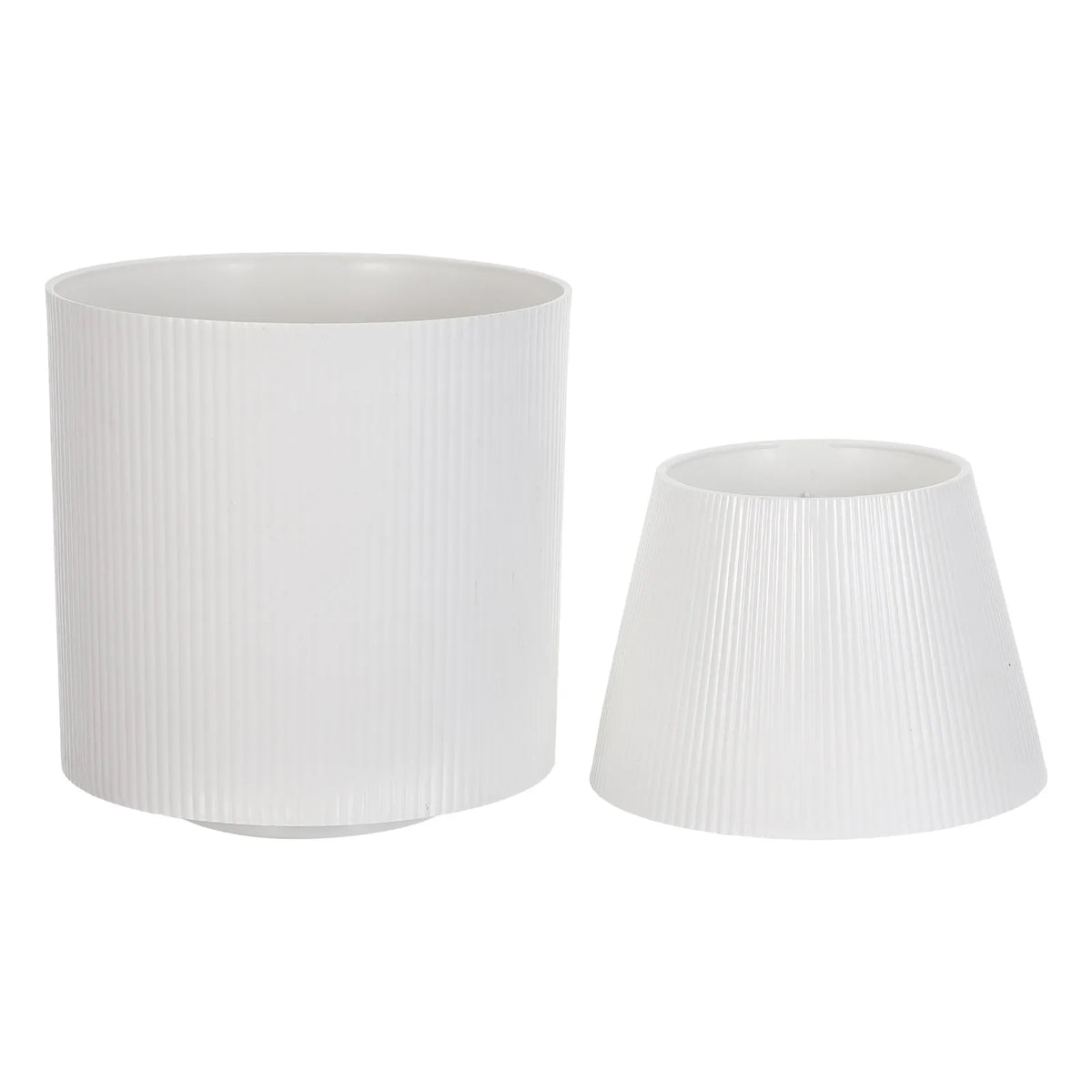 Resin Plant Pot Modern Stripe Texture Trophy Planter Plants Gardening Container for Succulents Flowers for Indoor Outdoor Garden
