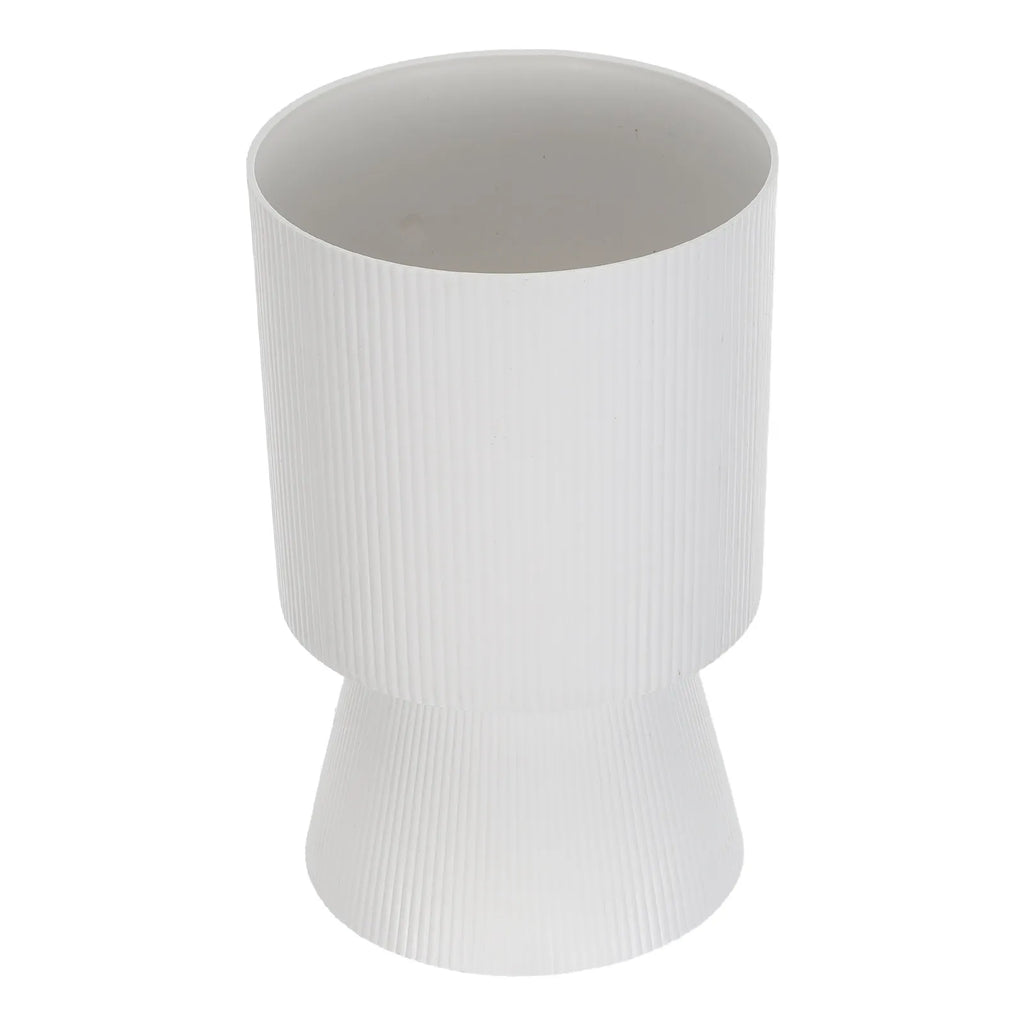 Resin Plant Pot Modern Stripe Texture Trophy Planter Plants Gardening Container for Succulents Flowers for Indoor Outdoor Garden