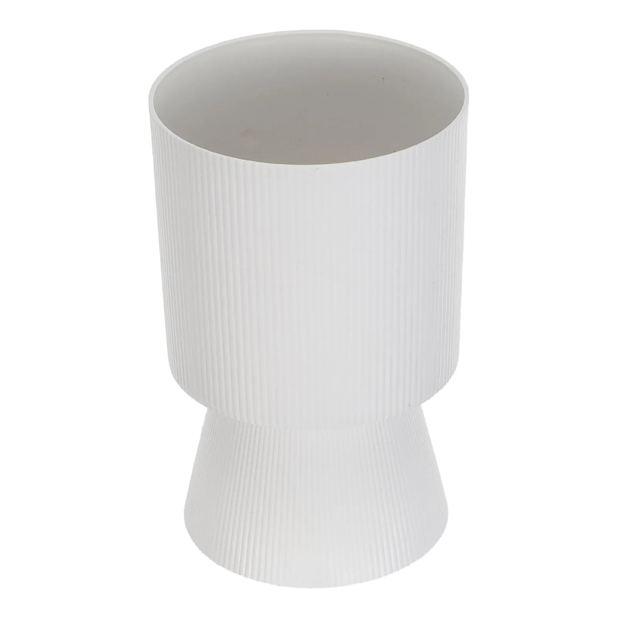 Resin Plant Pot Modern Stripe Texture Trophy Planter Plants Gardening Container for Succulents Flowers for Indoor Outdoor Garden