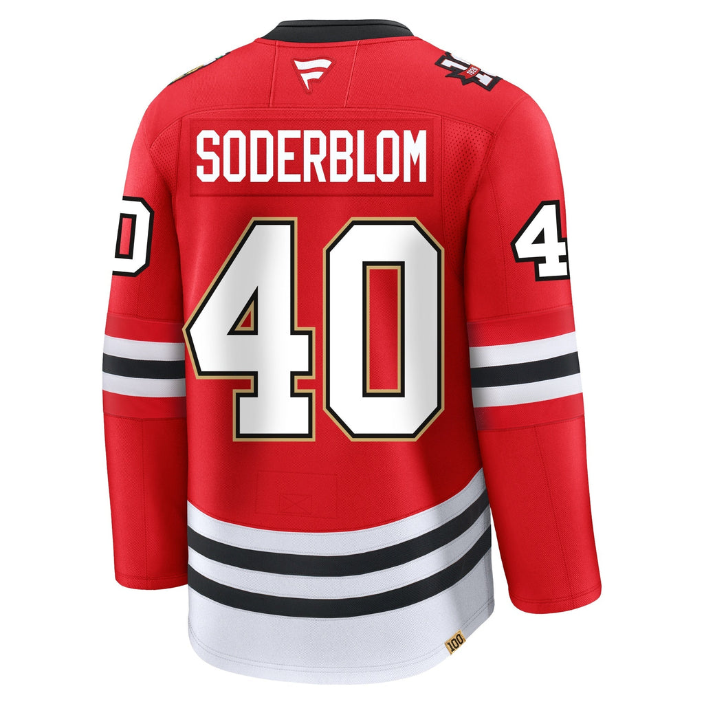 Arvid Soderblom Chicago Blackhawks Fanatics Centennial Premium Jersey