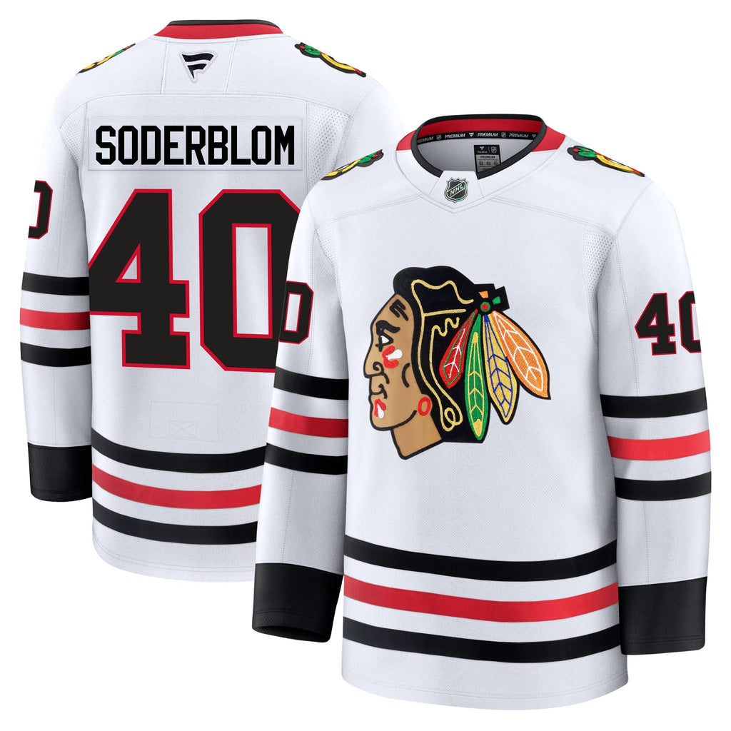 Arvid Soderblom Chicago Blackhawks Fanatics Premium Away Jersey