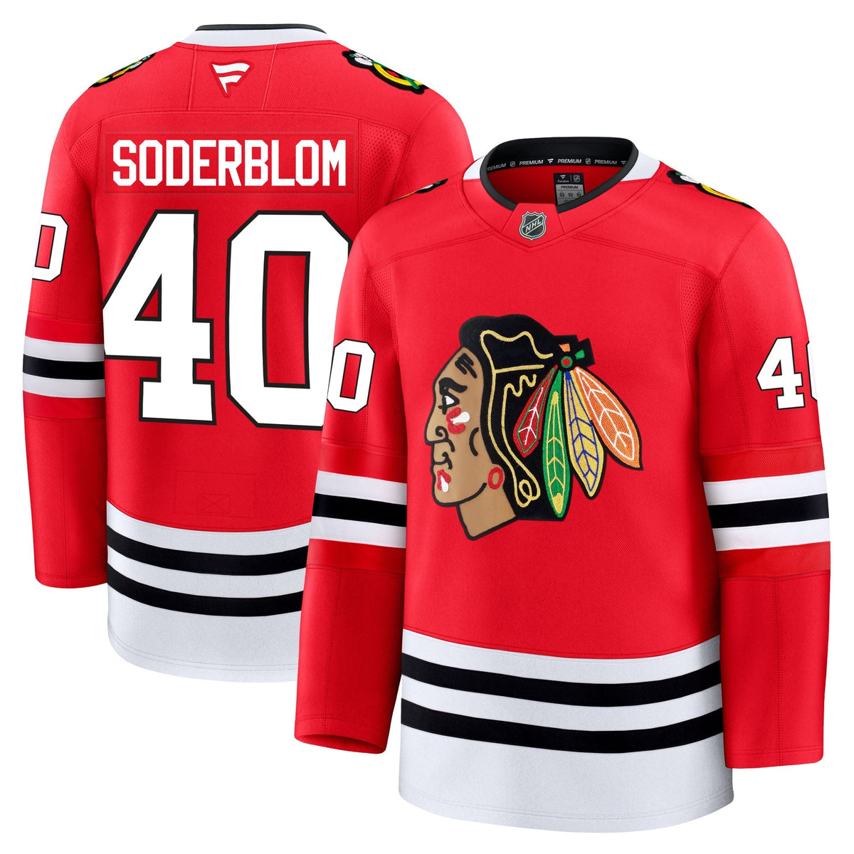 Arvid Soderblom Chicago Blackhawks Fanatics Premium Home Jersey