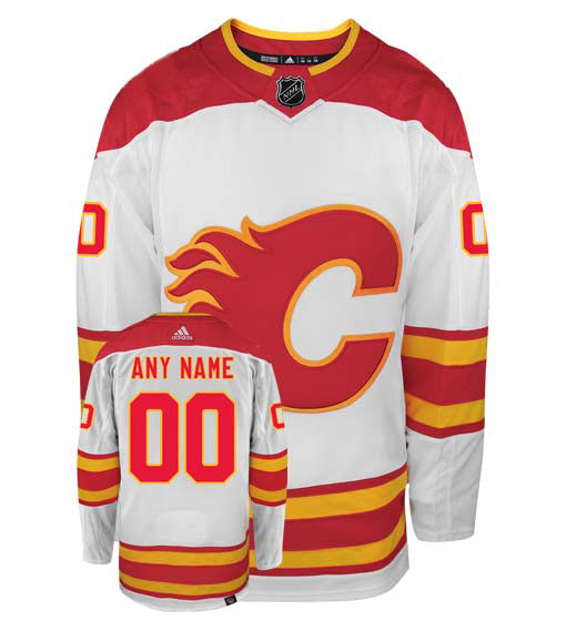 Customizable Calgary Flames Adidas Primegreen Authentic NHL Hockey Jersey