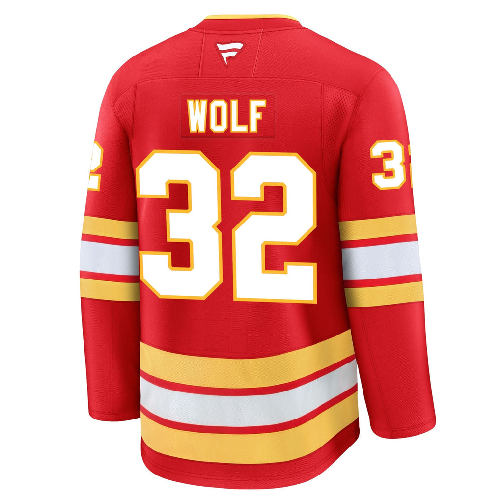 Dustin Wolf Calgary Flames Fanatics Premium Home Jersey