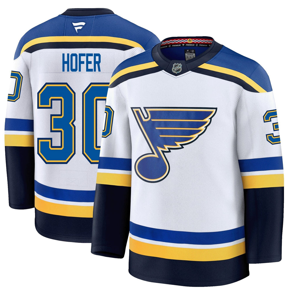Joel Hofer St. Louis Blues Fanatics Premium Away Jersey