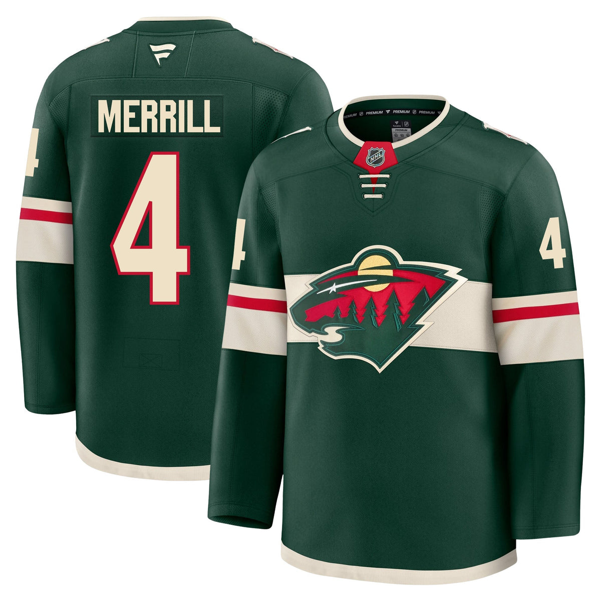 Jon Merrill Minnesota Wild Fanatics Premium Home Jersey