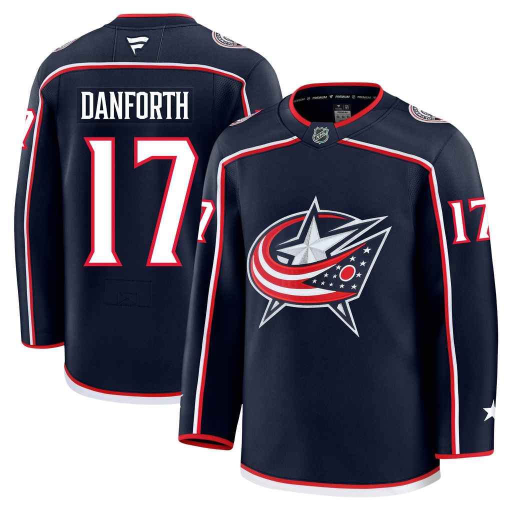 Justin Danforth Columbus Blue Jackets Fanatics Premium Home Jersey
