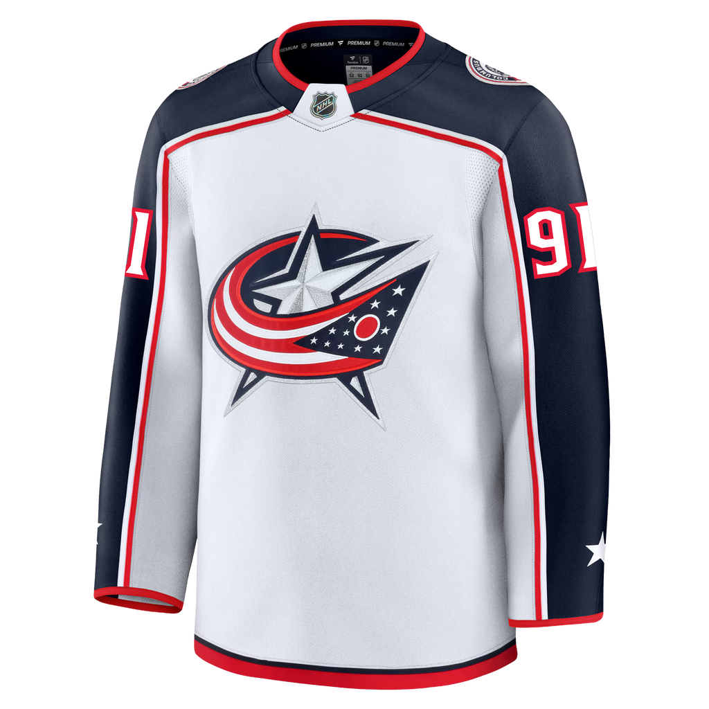 Kent Johnson Columbus Blue Jackets Fanatics Premium Away Jersey