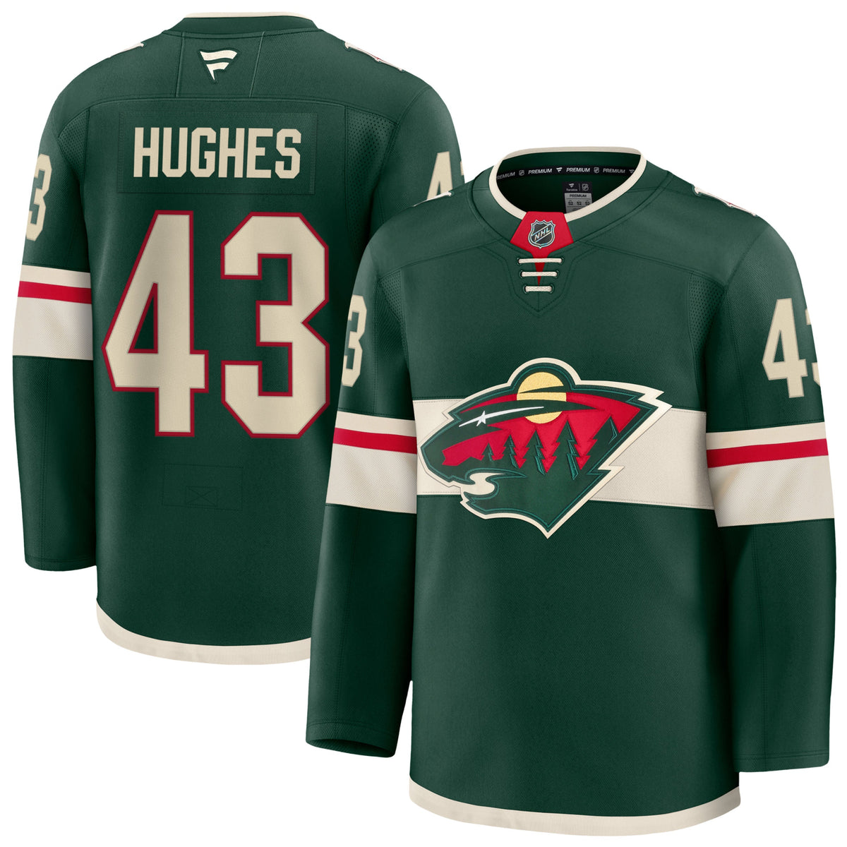 Quinn Hughes Minnesota Wild Fanatics Premium Home Jersey