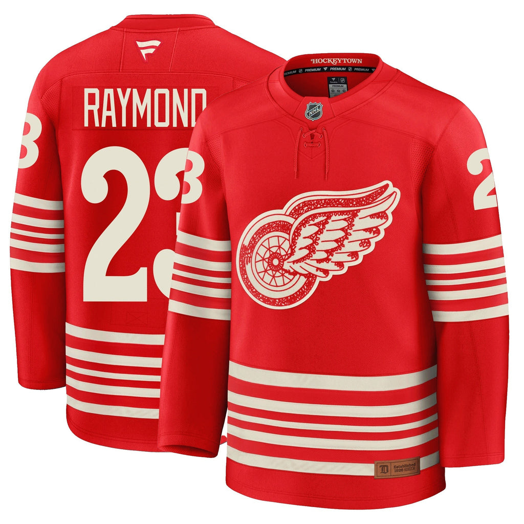 Lucas Raymond Detroit Red Wings Fanatics Centennial Premium Jersey