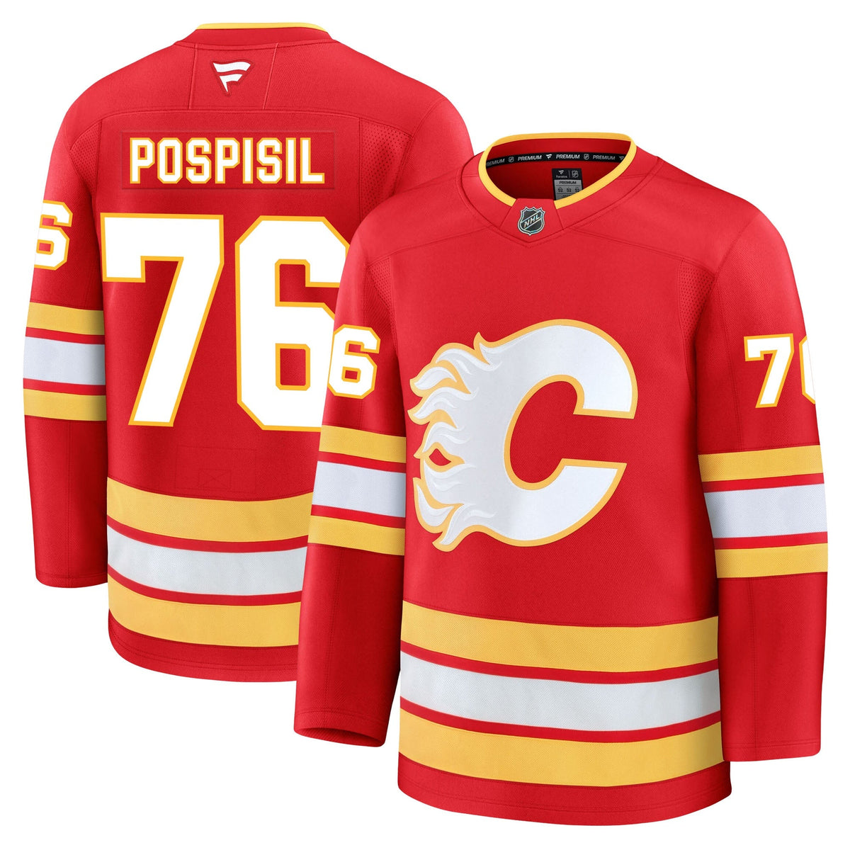 Martin Pospisil Calgary Flames Fanatics Premium Home Jersey