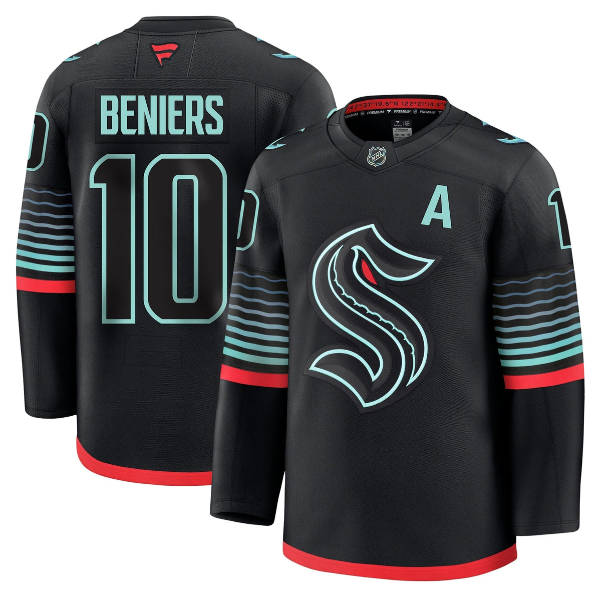 Matty Beniers Seattle Kraken Fanatics Alternate Premium Jersey