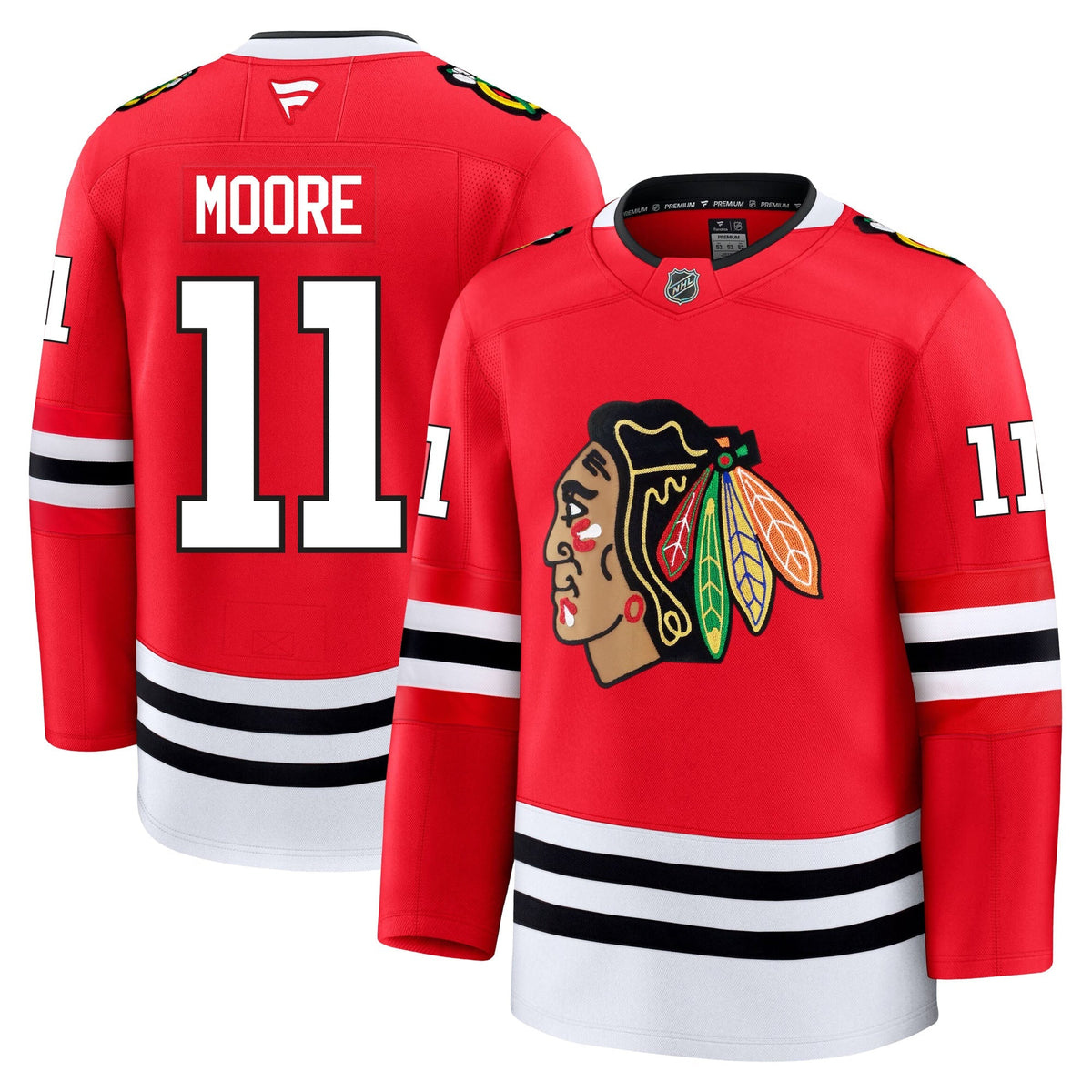 Oliver Moore Chicago Blackhawks Fanatics Premium Home Jersey