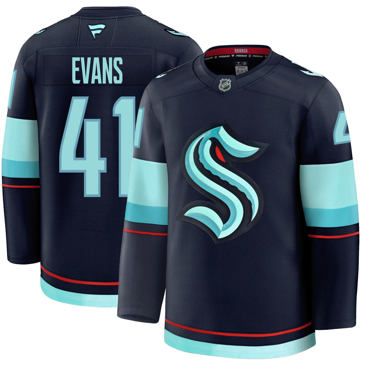 Ryker Evans Seattle Kraken Fanatics Premium Home Jersey