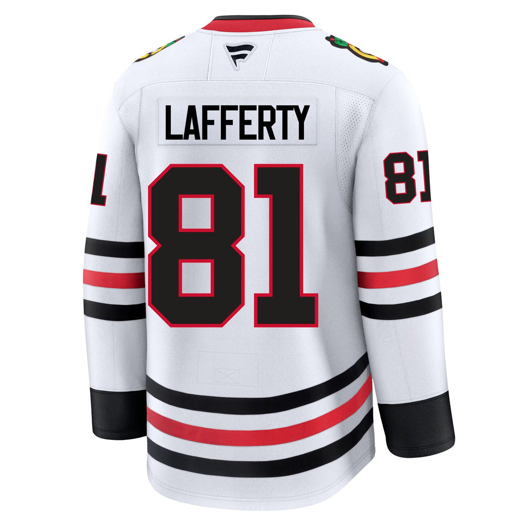 Sam Lafferty Chicago Blackhawks Fanatics Premium Away Jersey