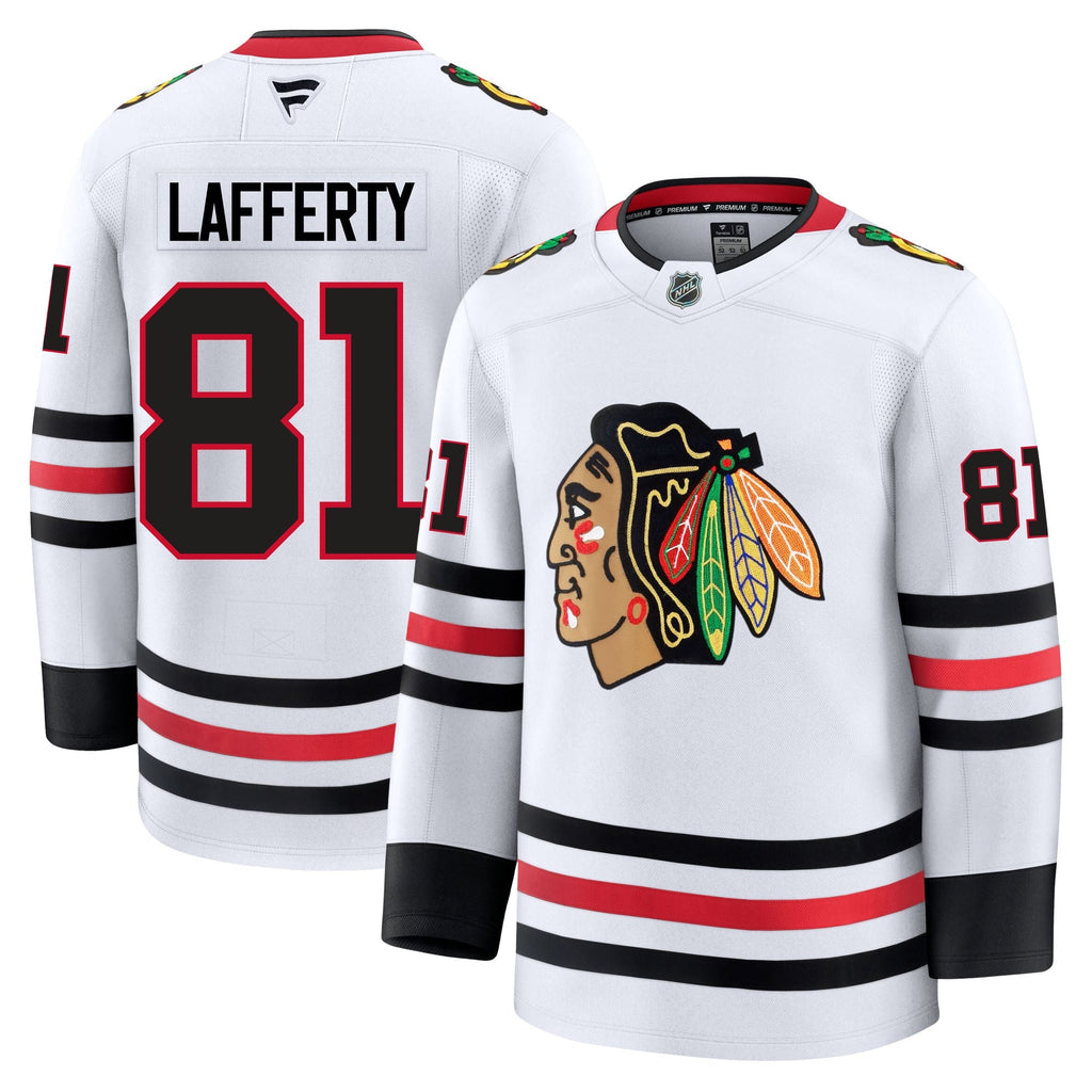 Sam Lafferty Chicago Blackhawks Fanatics Premium Away Jersey