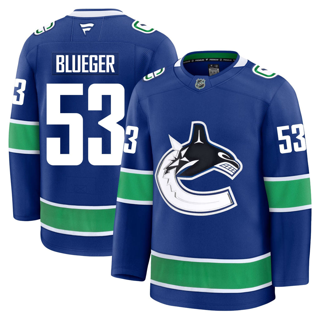 Teddy Blueger Vancouver Canucks Fanatics Premium Home Jersey