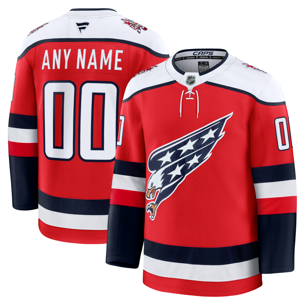 Customizable Washington Capitals 2025 Fanatics Premium Official NHL Red "Screaming Eagle" Alternate Jersey
