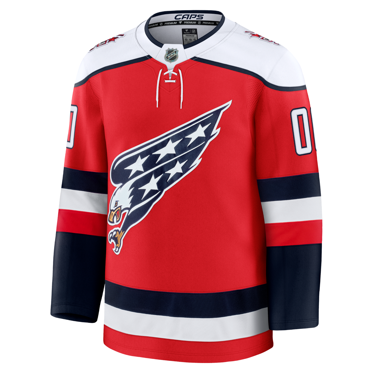 Customizable Washington Capitals 2025 Fanatics Premium Official NHL Red "Screaming Eagle" Alternate Jersey