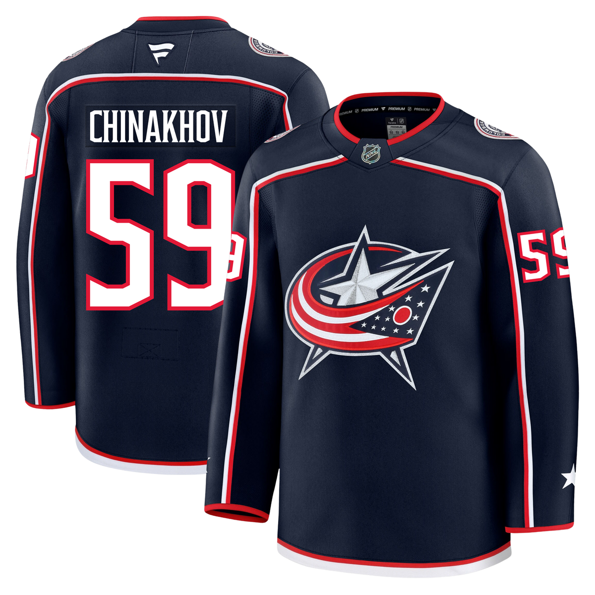 Yegor Chinakhov Columbus Blue Jackets Fanatics Premium Home Jersey